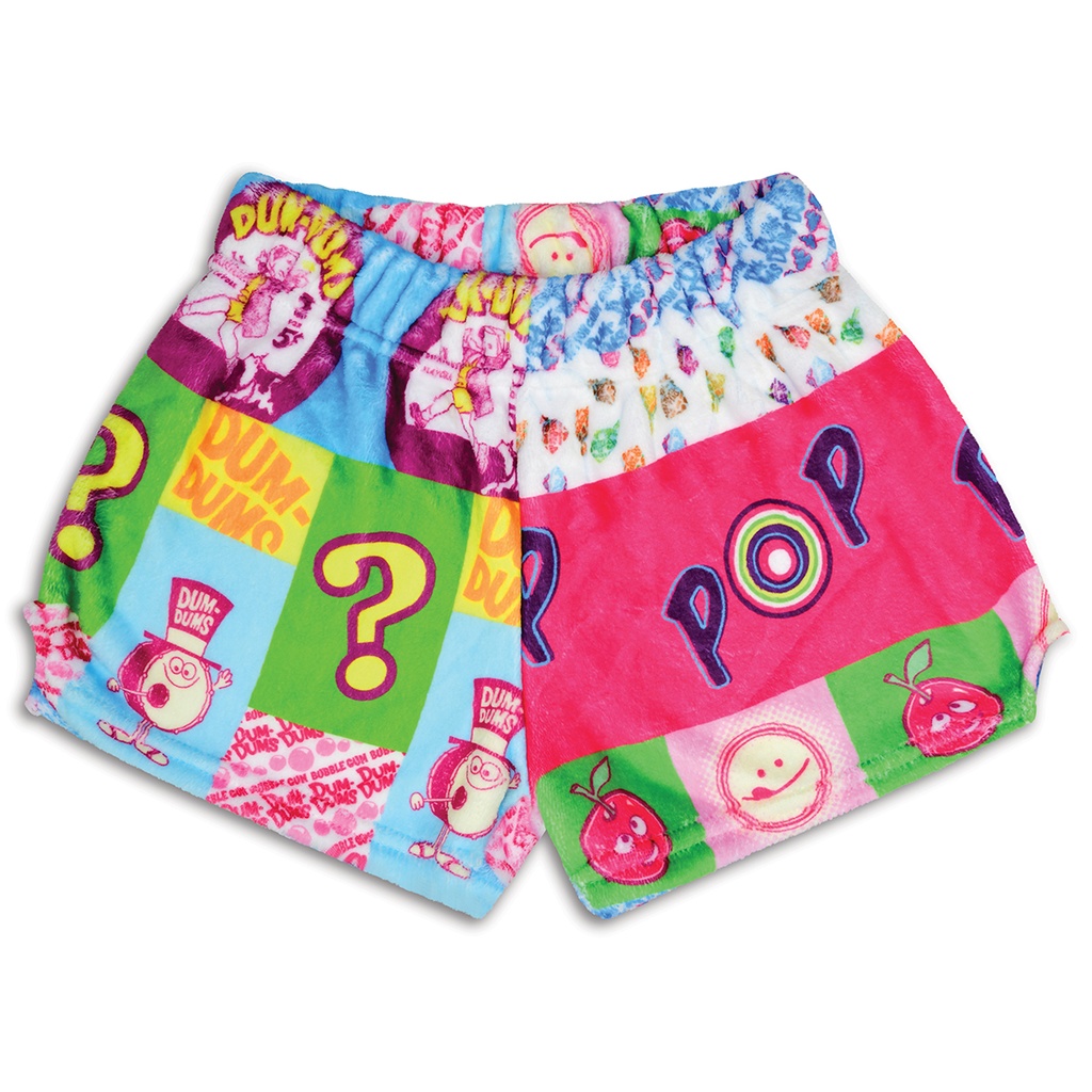 [820-3083AS] Dum-Dums Patchwork Plush Shorts (Adult Small (4-6))