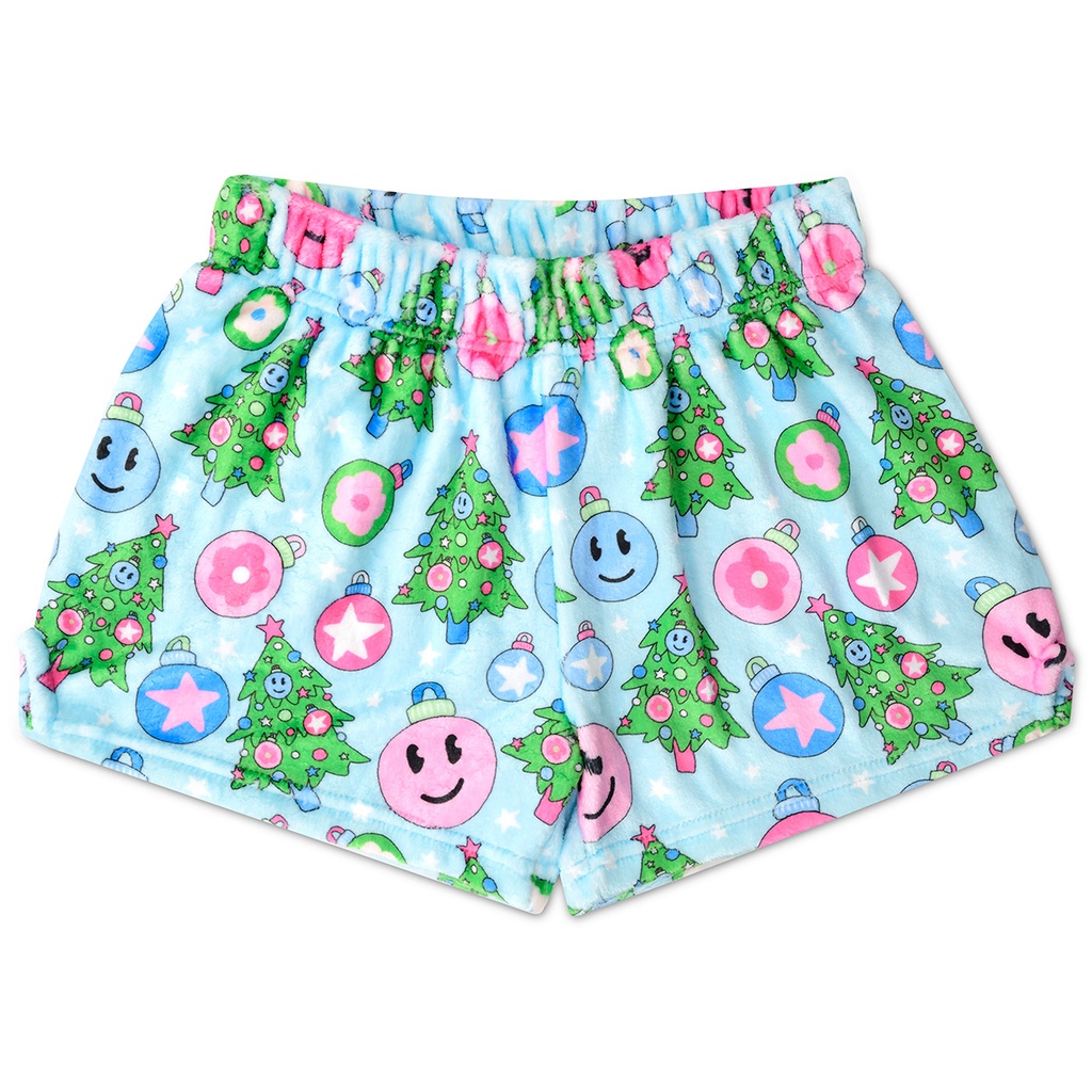 [820-3206AM] Groovy Holiday Plush Shorts (Adult Medium (8-10))