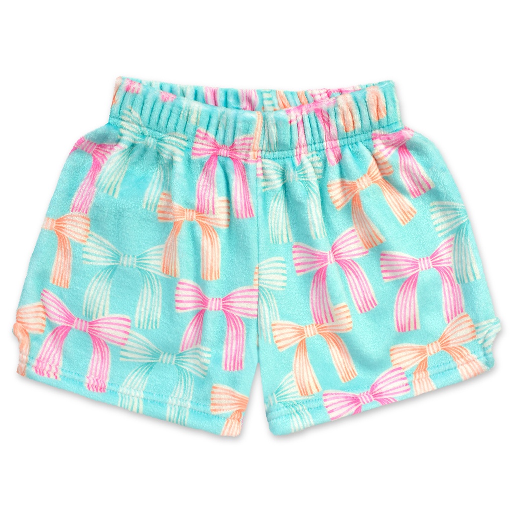 [820-3307M] Beautiful Bows Plush Shorts (Medium (10-12))