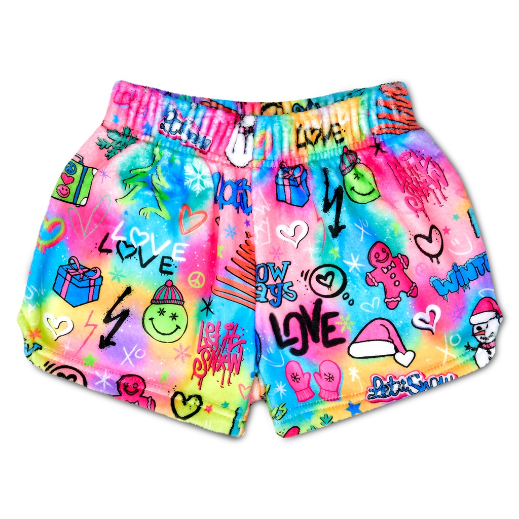 [820-3315AS] Corey Paige Snow Days Plush Shorts (Adult Small (4-6))