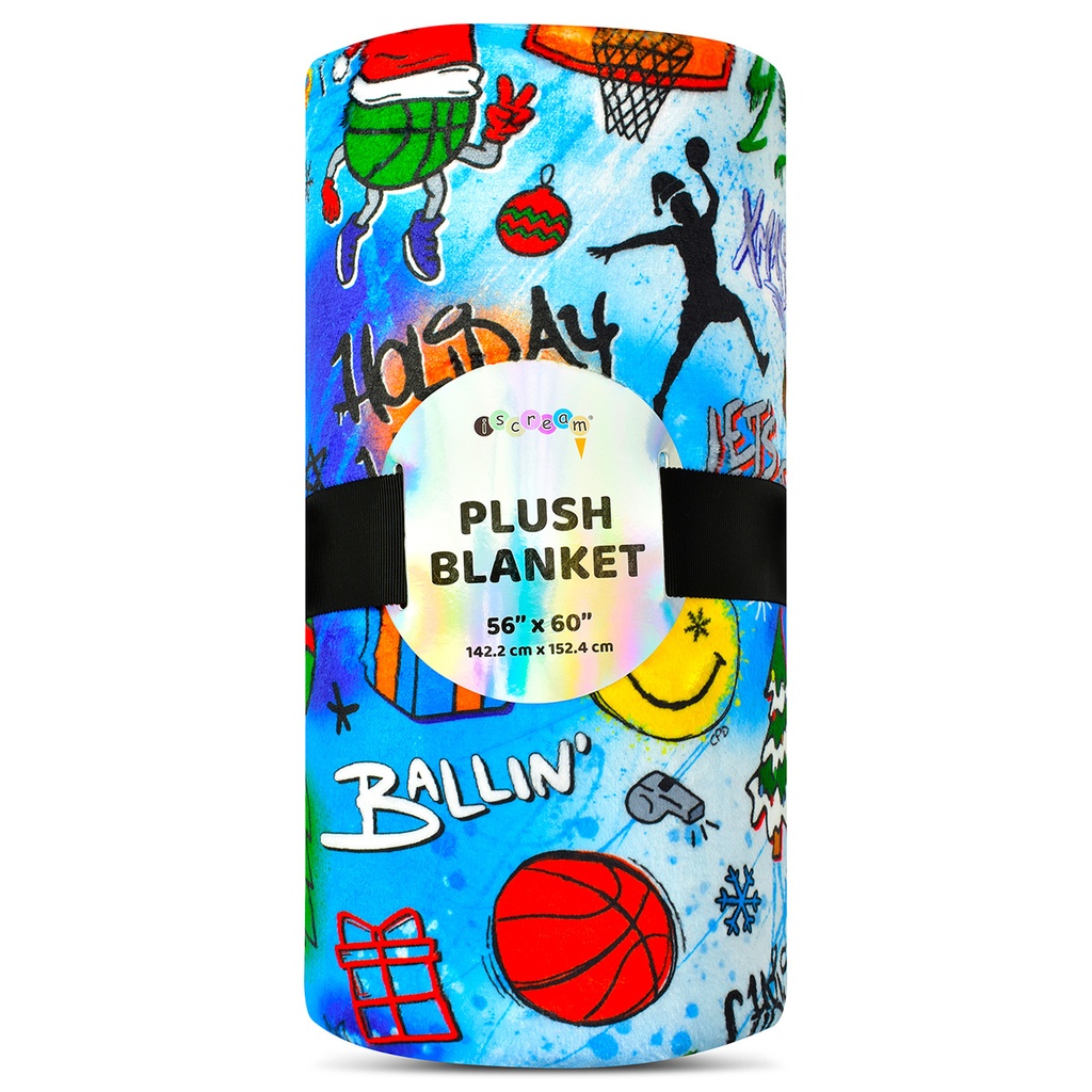 [780-4399] Corey Paige Holiday Hoops Plush Blanket