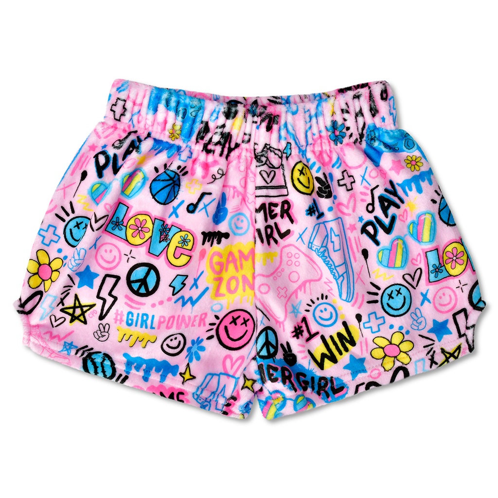 [820-3169AS] Corey Paige Game Zone Plush Shorts (Adult Small (4-6))
