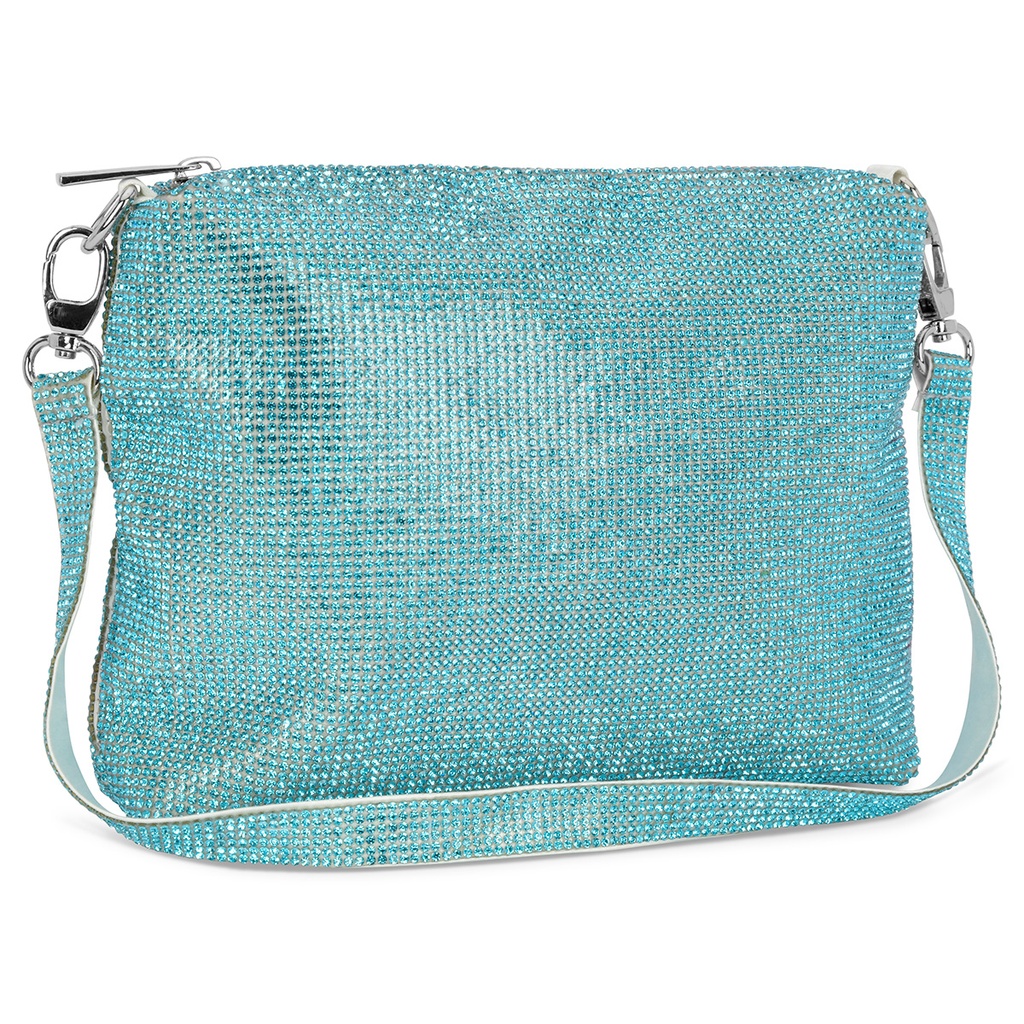 [810-2249] Aquamarine Crystal Crossbody Bag