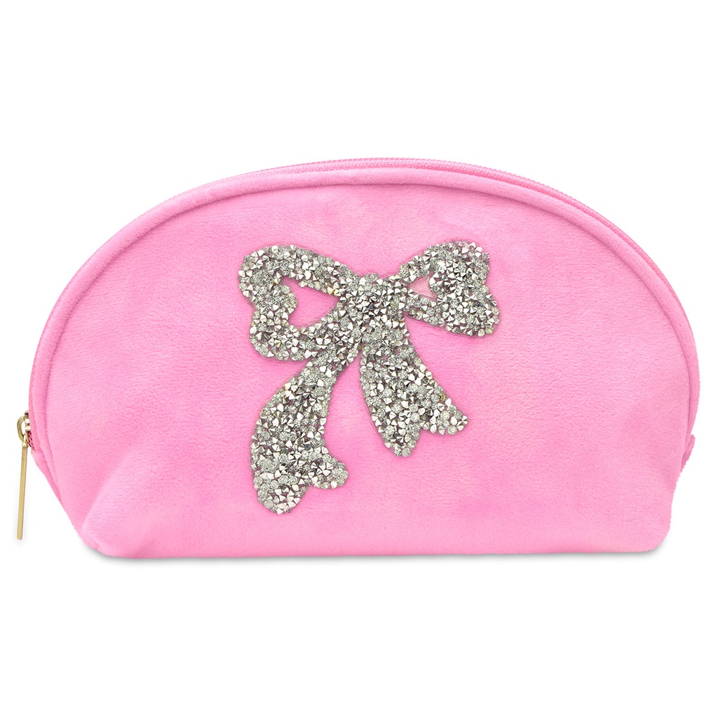 [810-2250] Glitter Bow Oval Cosmetic Bag