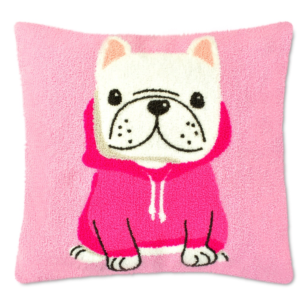 [780-4454] Frenchie Chenille Pillow
