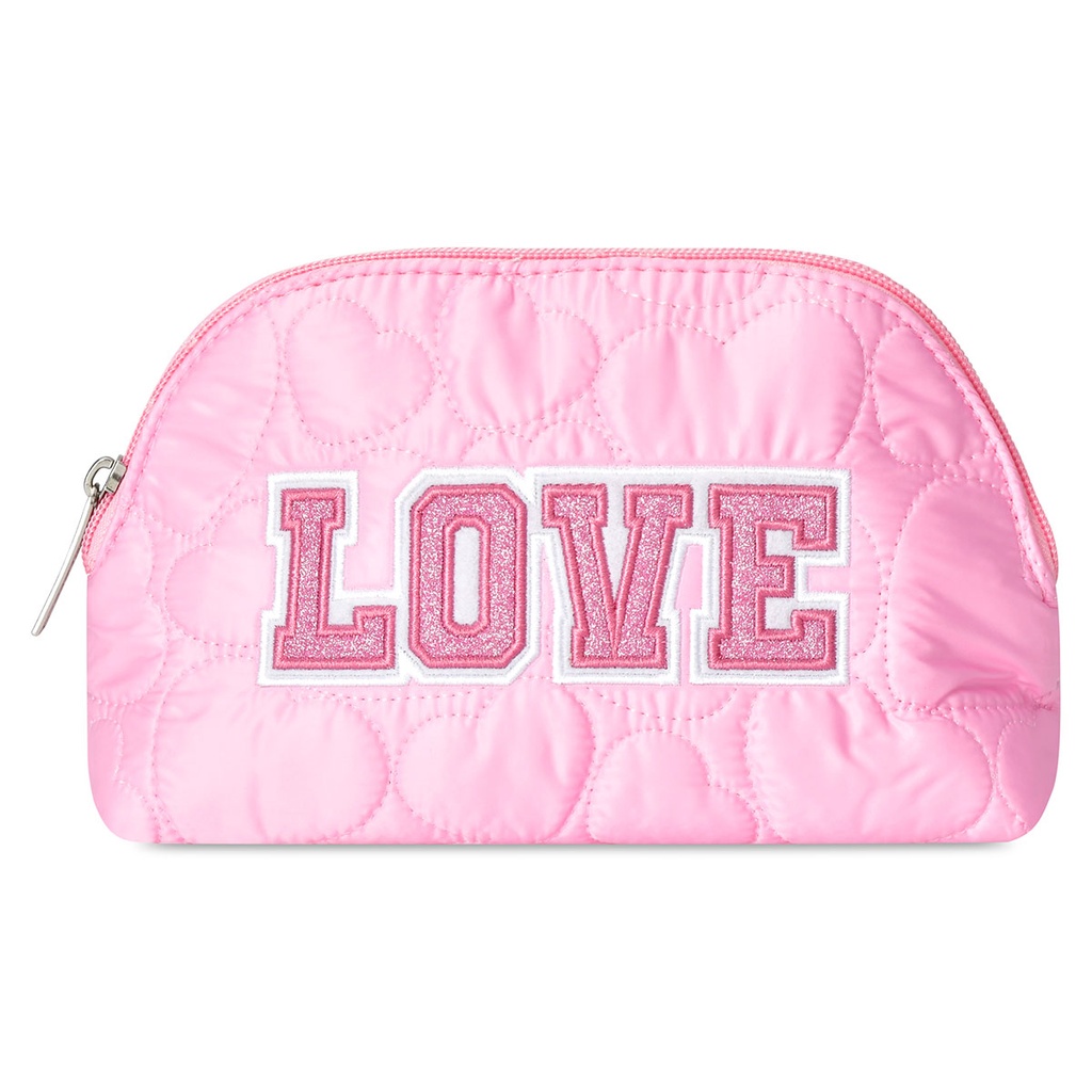 [810-2178] Love Heart Puffy Oval Cosmetic Bag