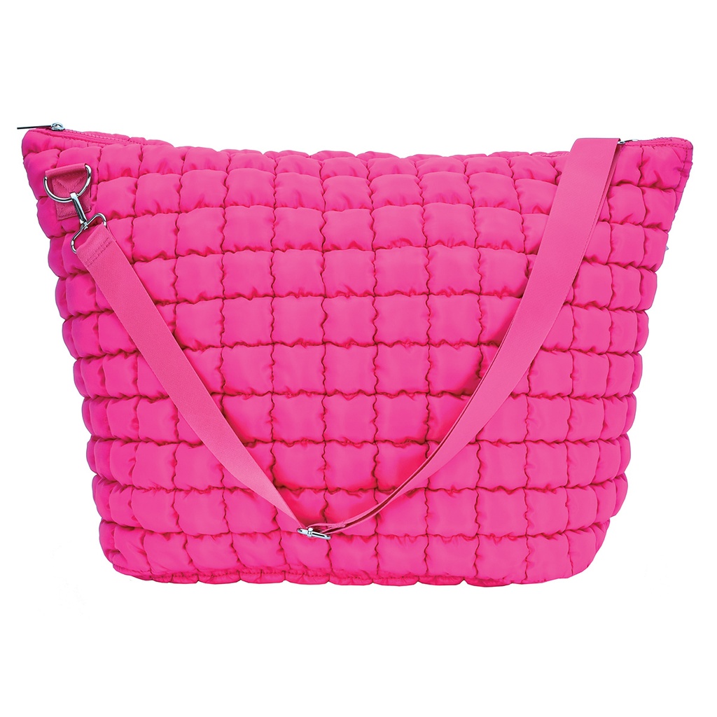 [810-2255] Pretty Pink Puffy Weekender Bag
