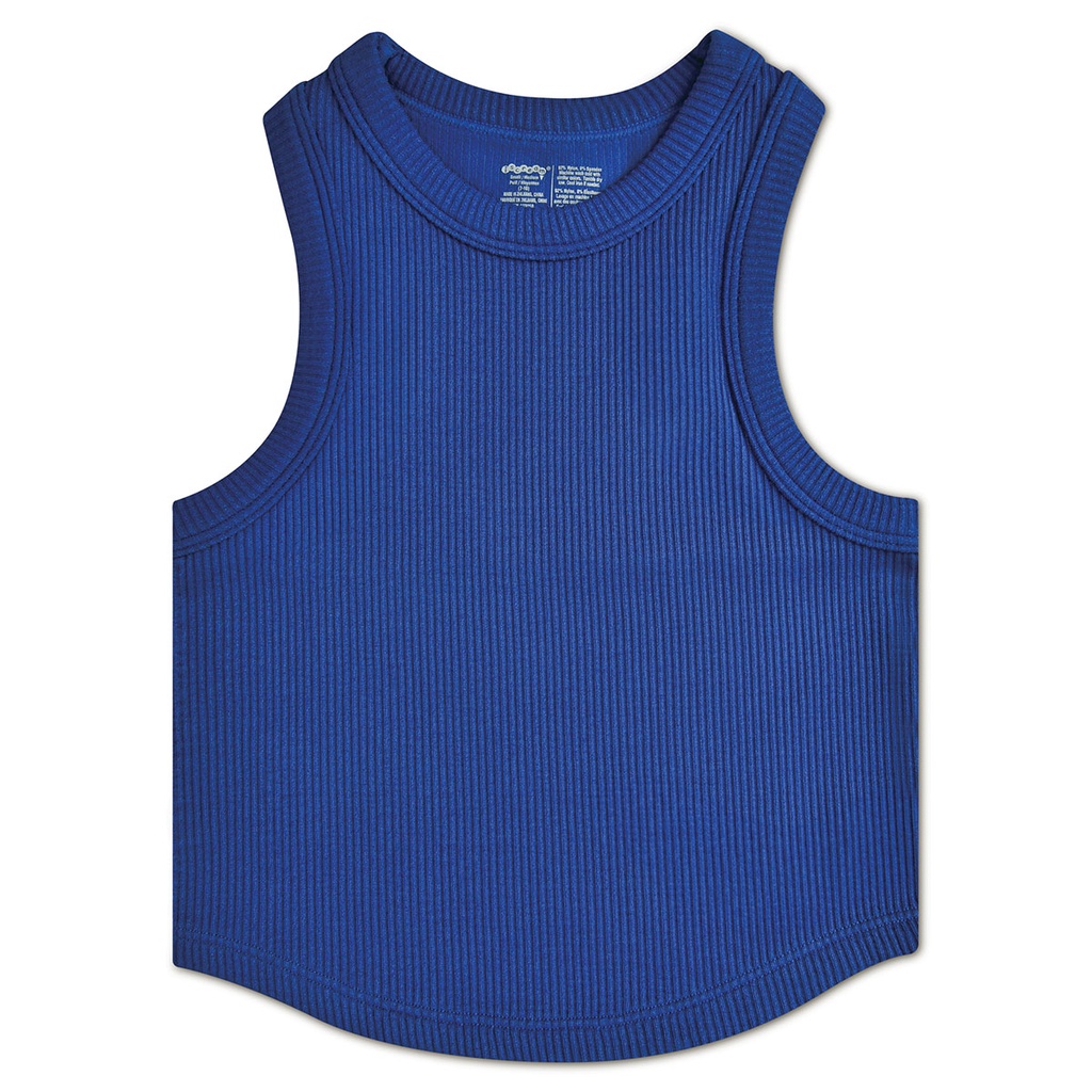 [820-3402S-M] Midnight Cropped Ribbed Racerback Tank Top (Youth Small/Medium (7-10))