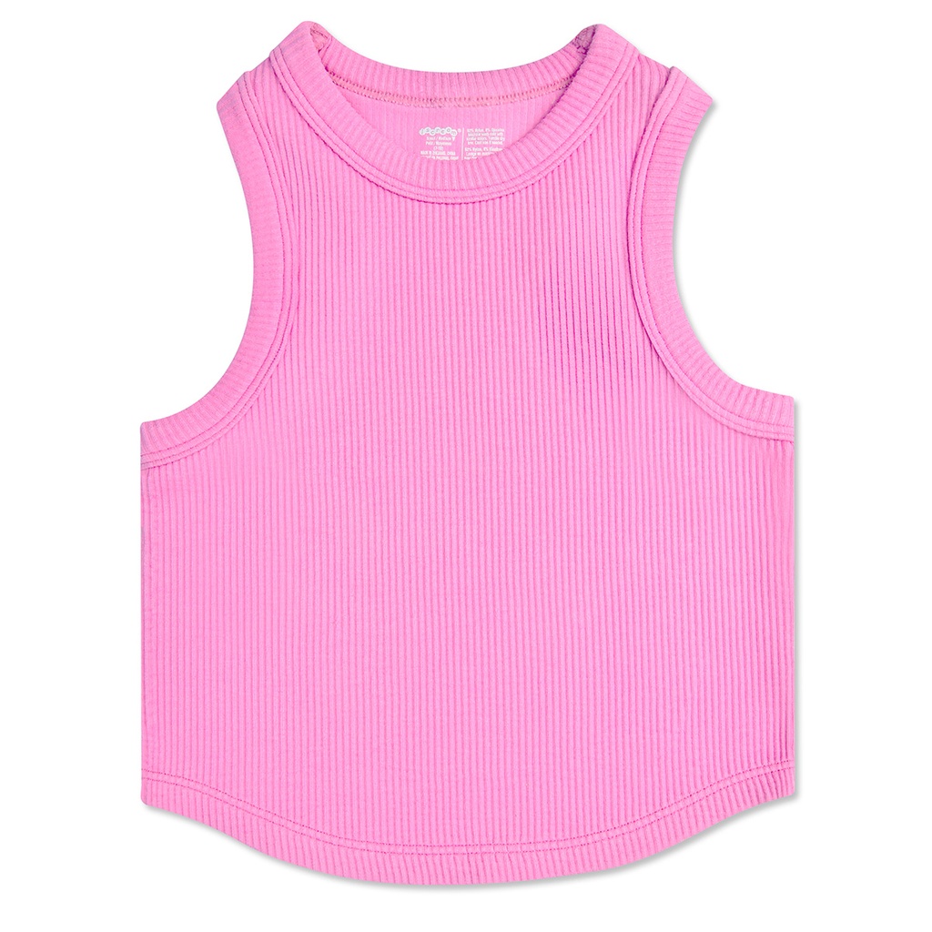 Rose Cropped Ribbed Racerback Tank Top