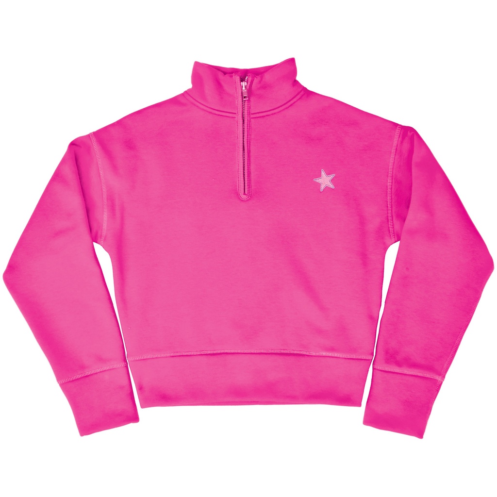 [820-3260S] Star Pretty Pink 1/4 Zip Sweatshirt (Youth Small (6-8))