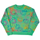 All Over Smile Glam Green Basic Crew Neck Sweatshirt