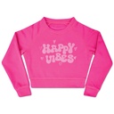 Happy Vibes Pretty Pink Basic Crew Neck Sweatshirt