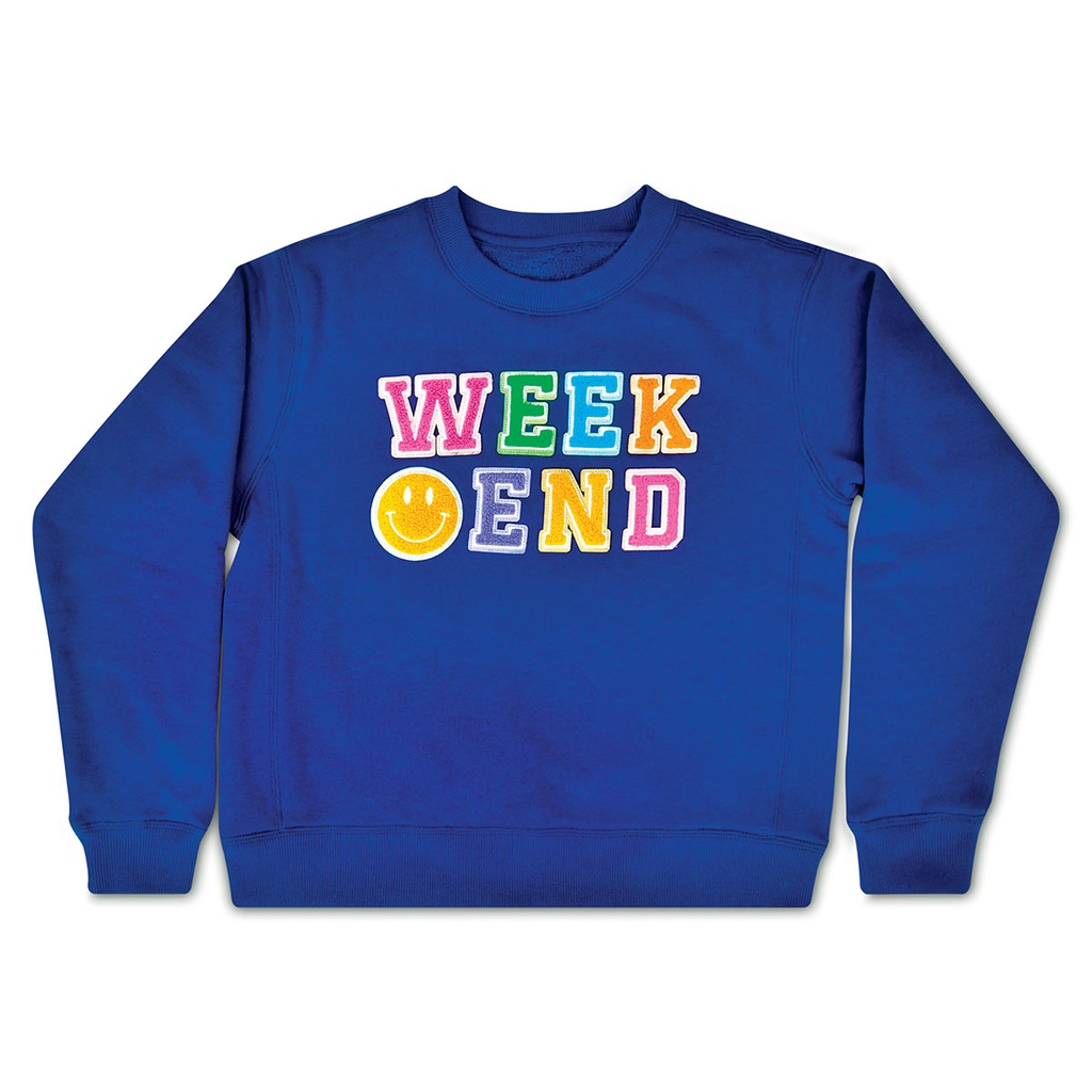 [820-3216S] Weekend Midnight Basic Crew Neck Sweatshirt (Youth Small (6-8))
