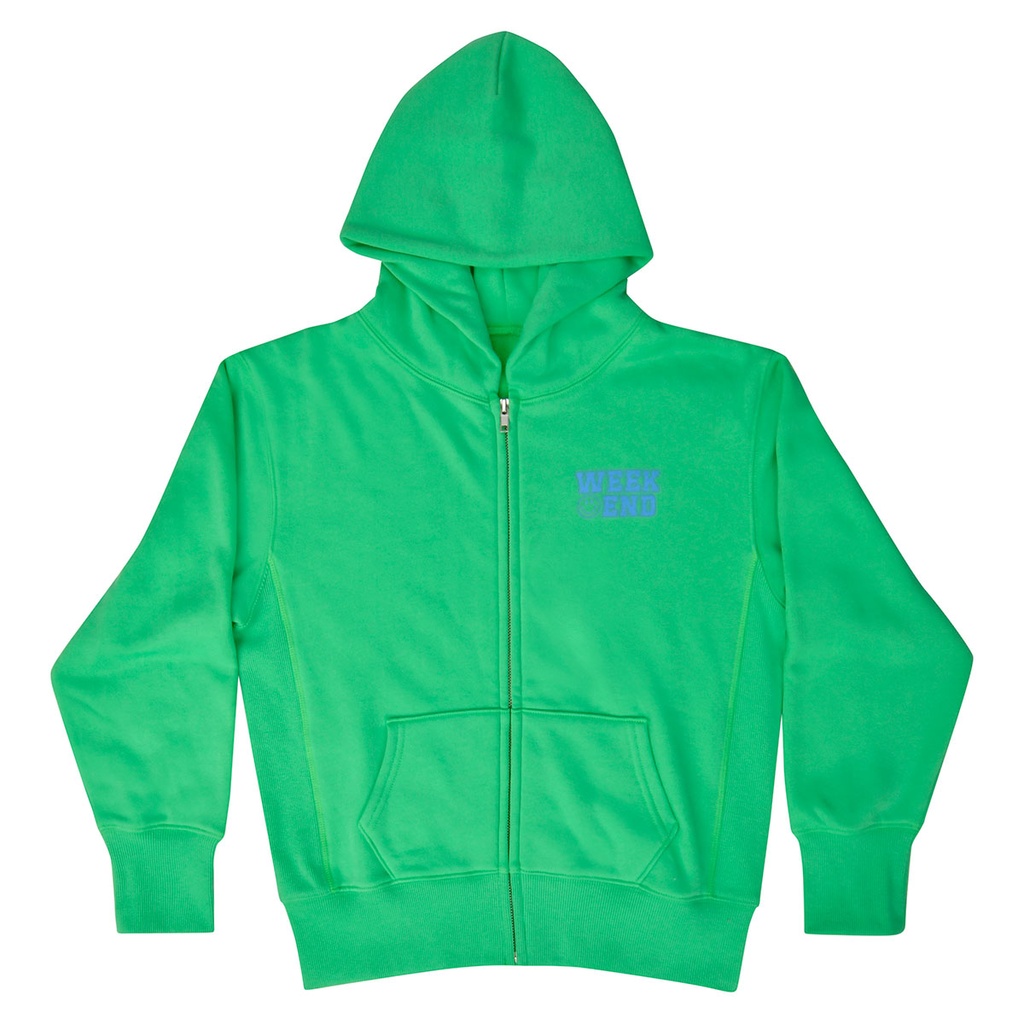 [820-3251S] Weekend Glam Green Hooded Zip-Up Sweatshirt (Youth Small (6-8))