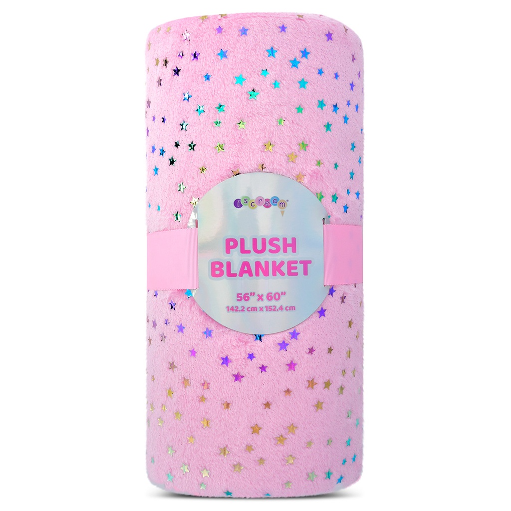 [780-4471] Pink Foil Stars Blanket