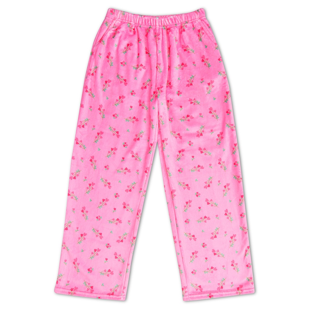 [820-3471S] Theme Sweet Pink Plush Pants (Youth Small (6-8))