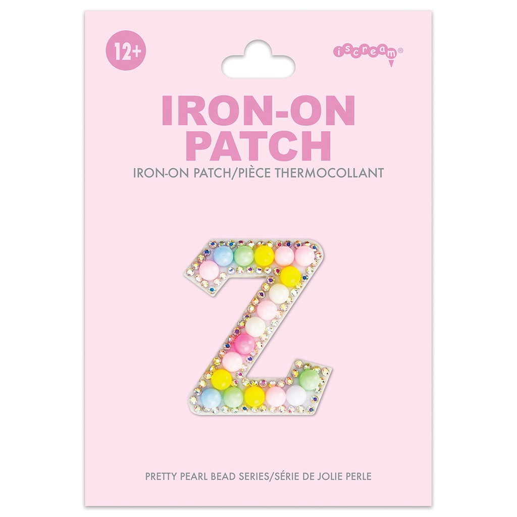 [700-553Z] Z Alphabet Pastel Bead Iron On Patch
