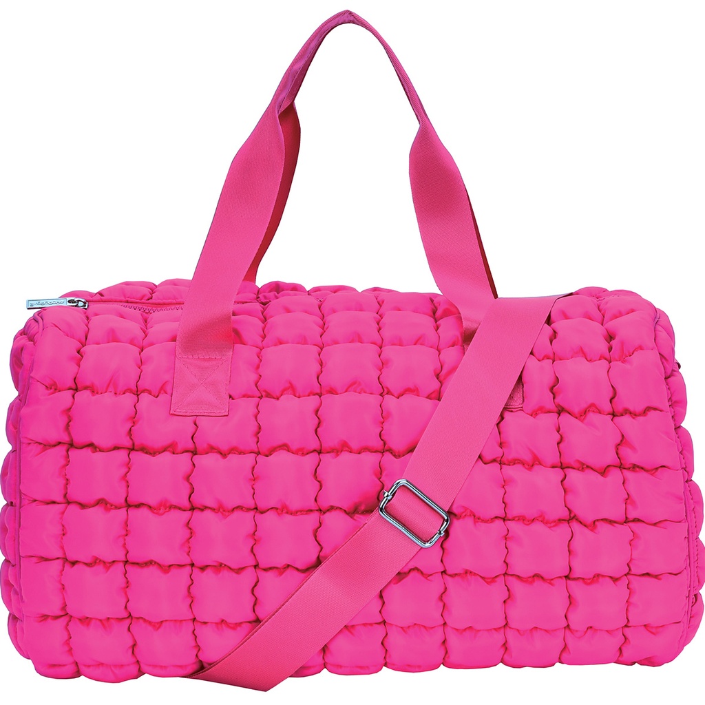 [810-2283] Pretty Pink Puffy Duffel Bag