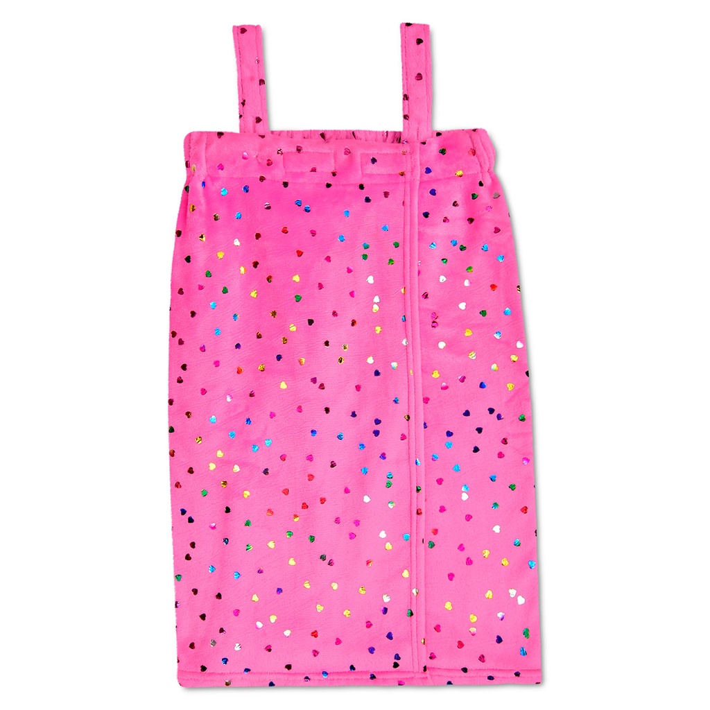 [820-3486M-L] Bright Pink Foil Heart Spa Wrap (Youth Medium/Large (10-14))