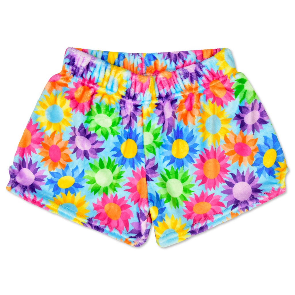 [820-3509XS] Colorful Sunflowers Plush Shorts (X-Small (4-6))