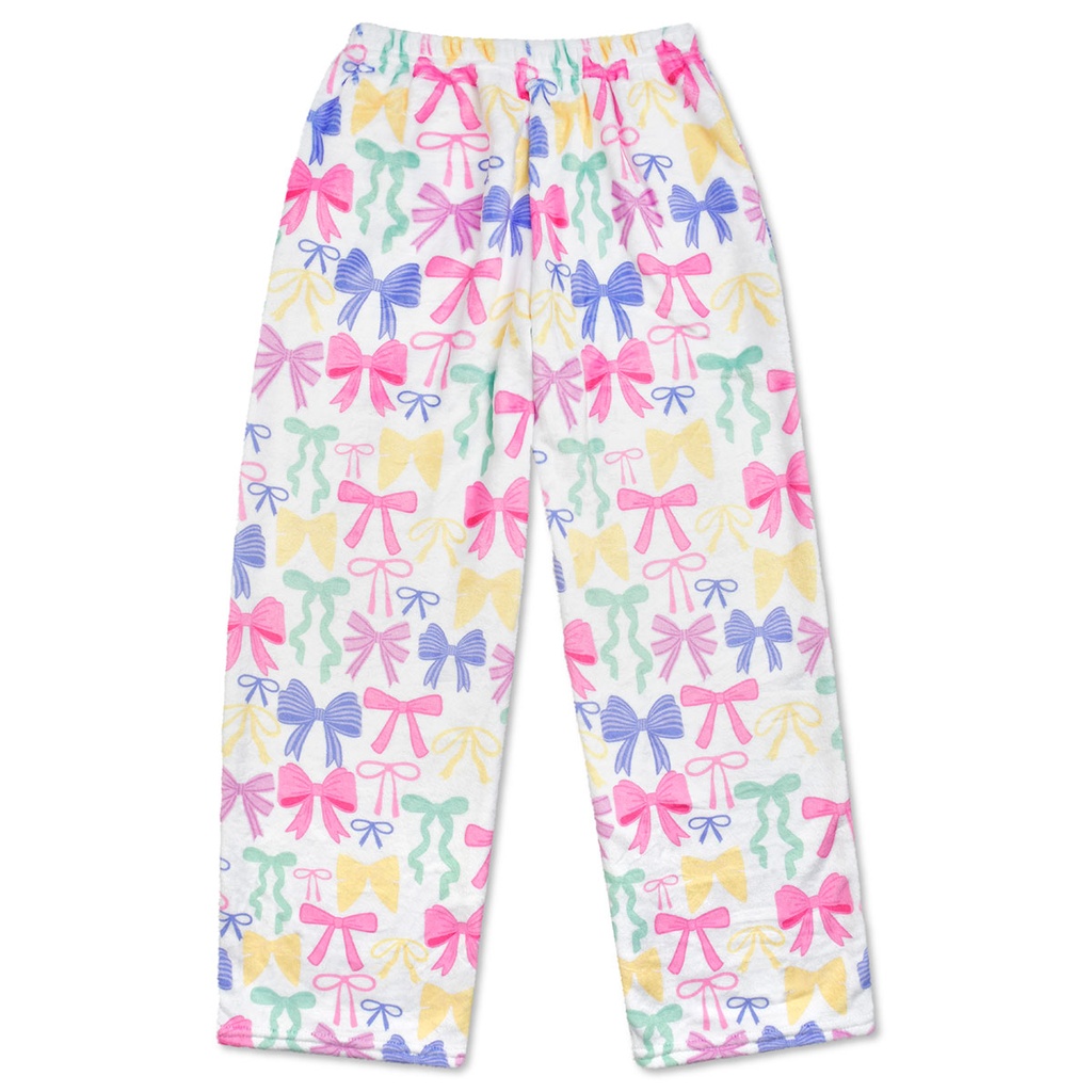 [820-3561XS] Pretty Bows Plush Pants (Youth X-Small (4-6))