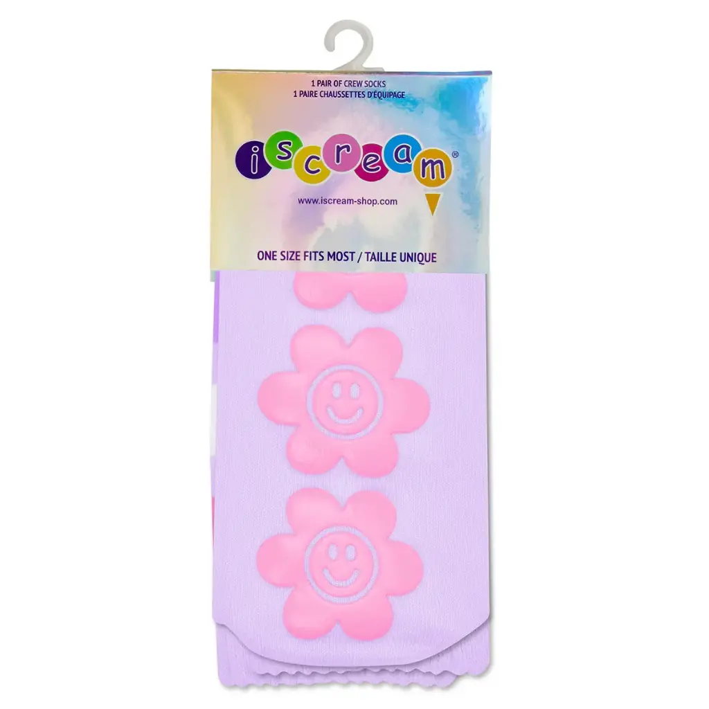 [820-3554] Purple Groovy Smiles Socks