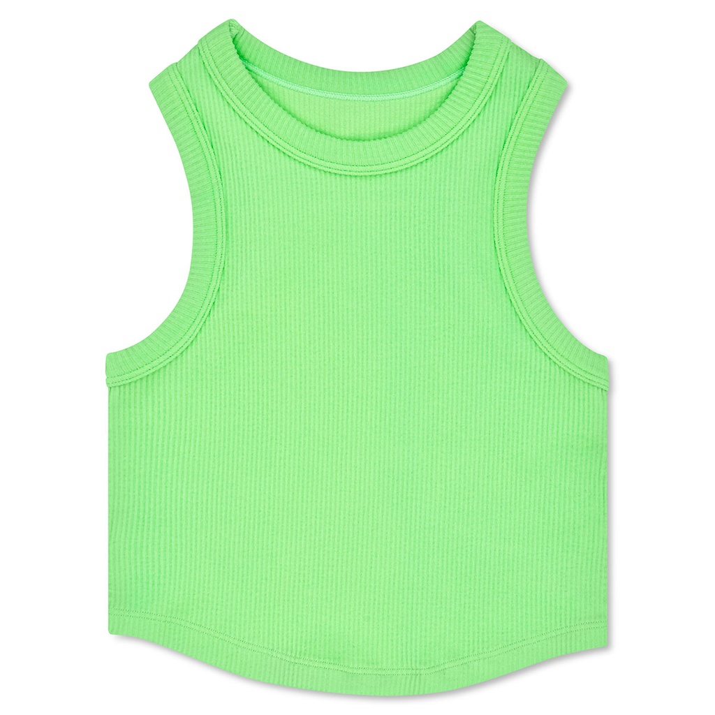 Apple Green Cropped Racer Back Tank Top
