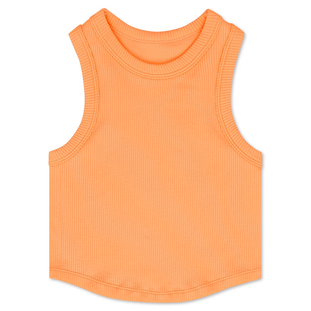 Melon Cropped Racer Back Tank Top