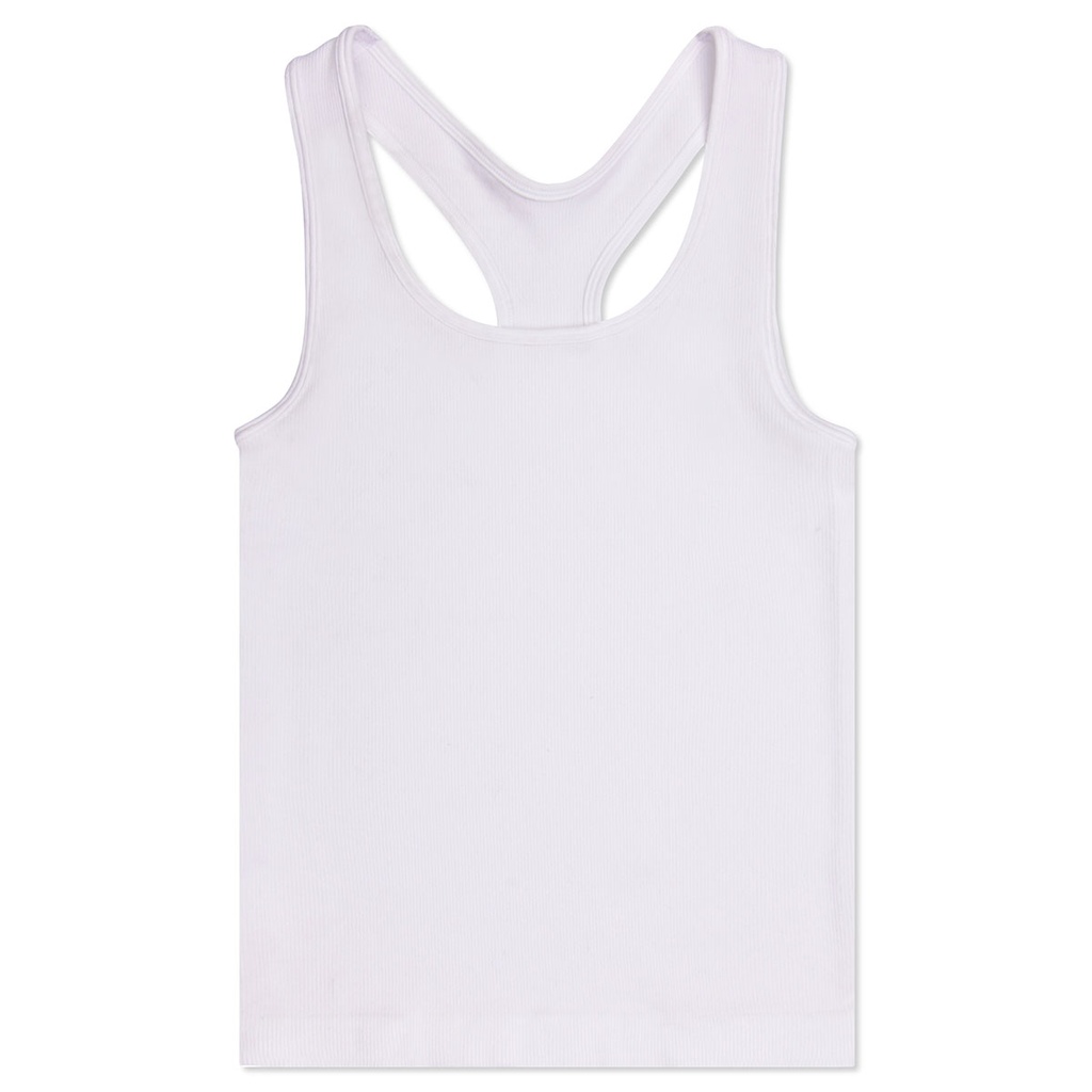 [820-3689S-M] White Ribbed Racerback Tank Top (Youth Small/Medium (7-10))