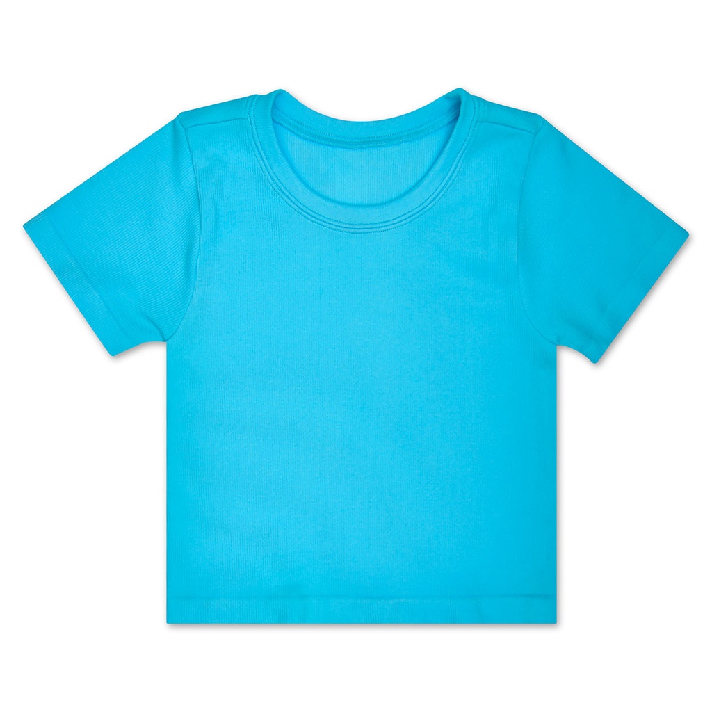 [820-3685S-M] Turquoise Ribbed Short Sleeve Shirt (Youth Small/Medium (7-10))