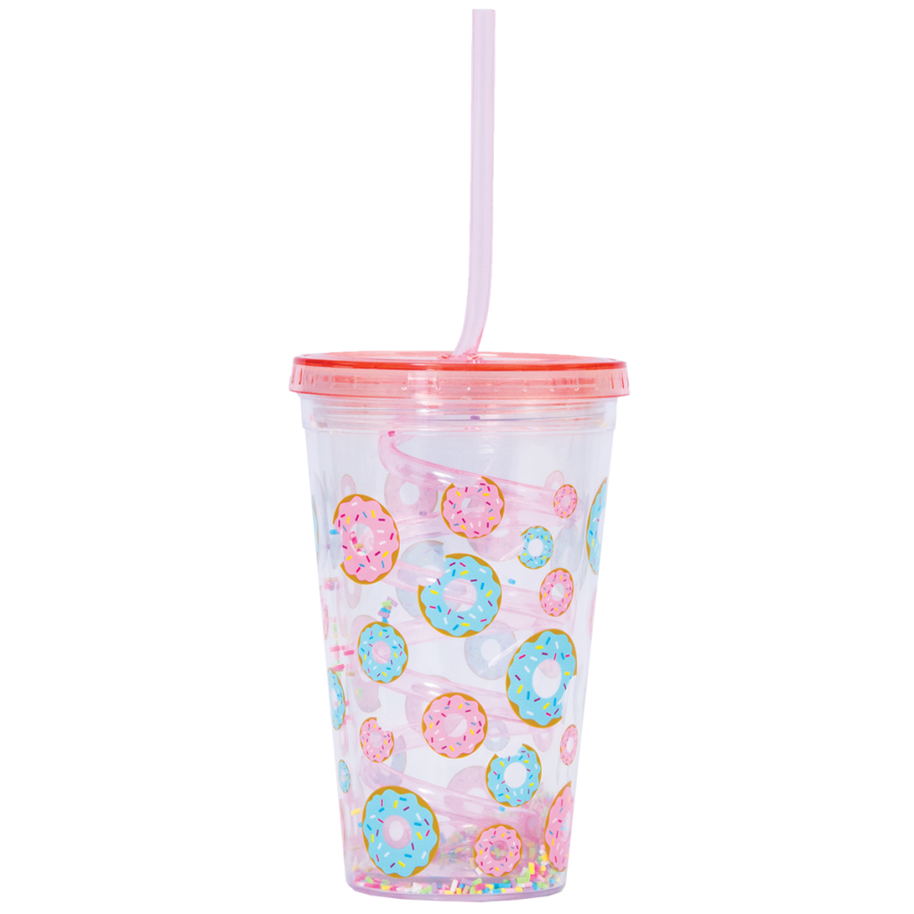 Donuts Cup with Straw