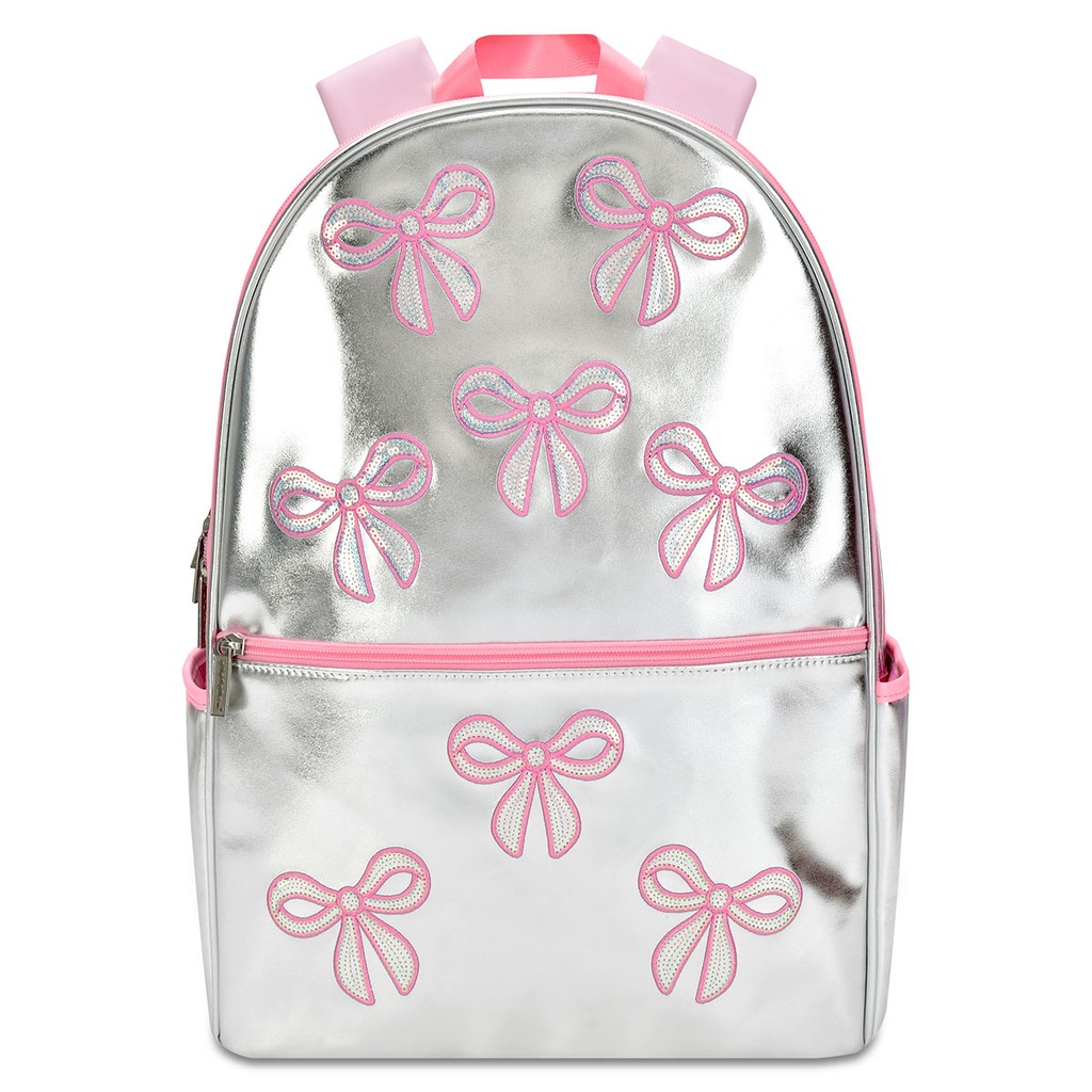 [810-2347] Silver Sequin Bows Backpack