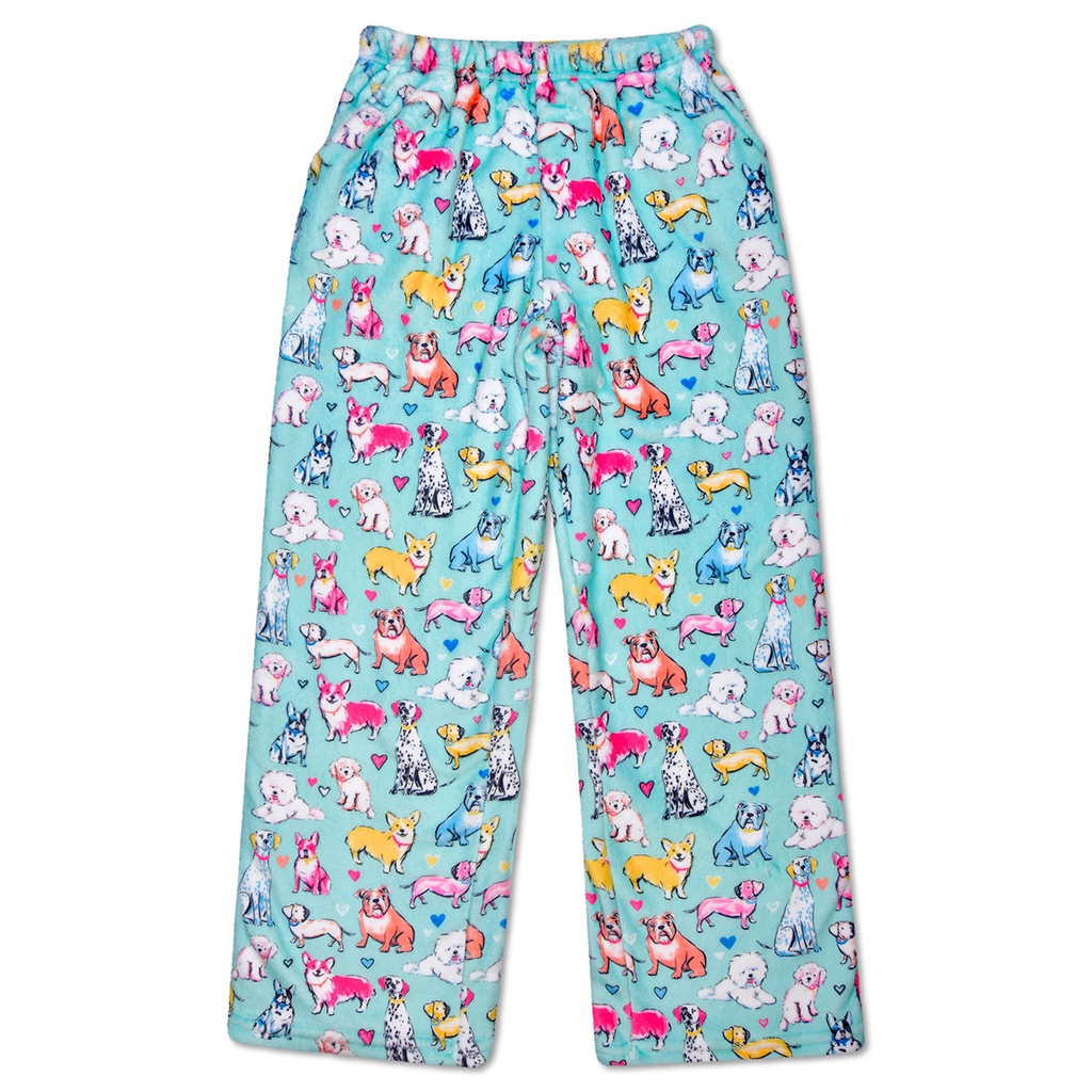 [820-3695XS] Preppy Pups Plush Pants (Youth X-Small (4-6))