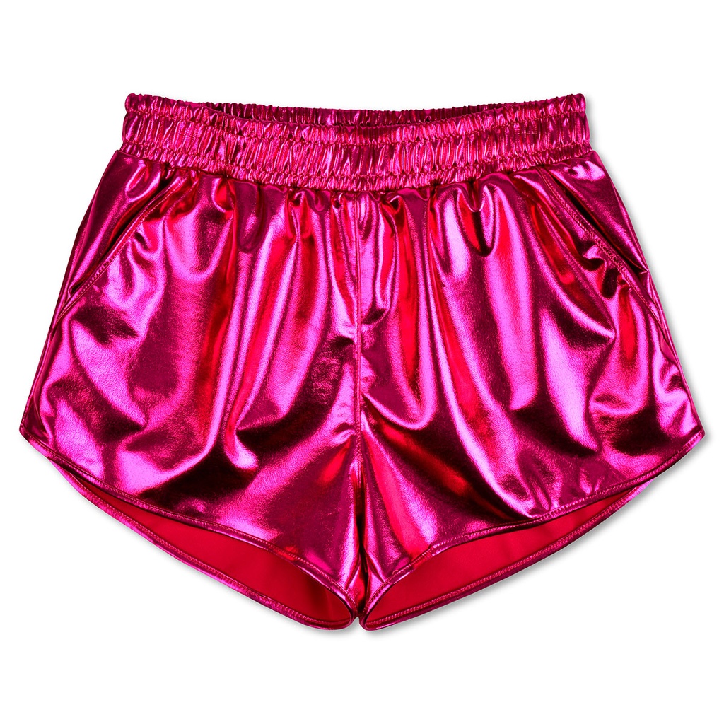 [820-3640S] Hot Pink Metallic Shorts (Youth Small (6-8))