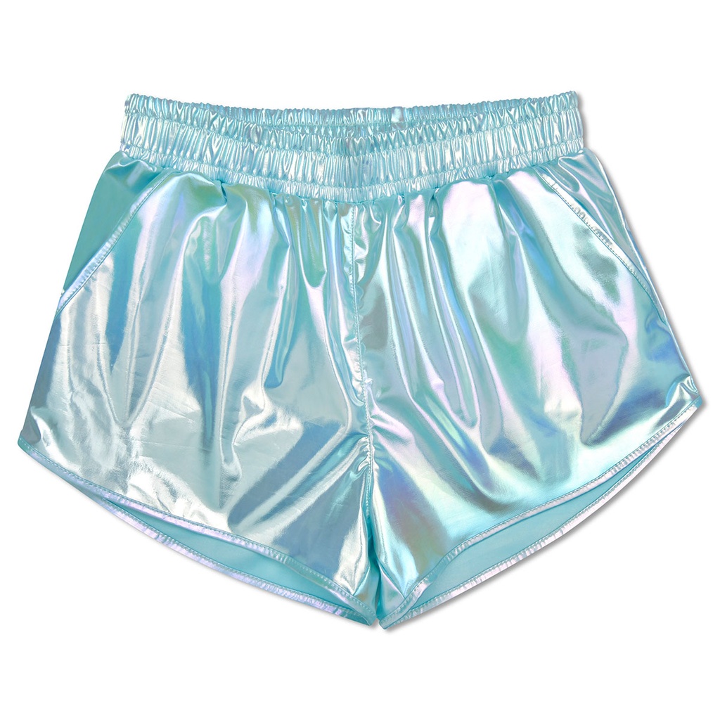 [820-3642S] Ice Blue Metallic Shorts (Youth Small (6-8))