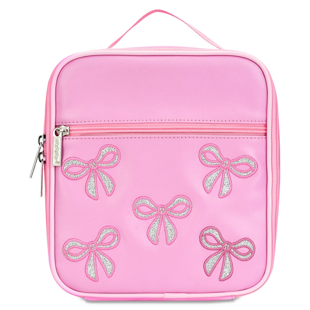 [810-2350] Pink Glitter Bows Lunch Tote