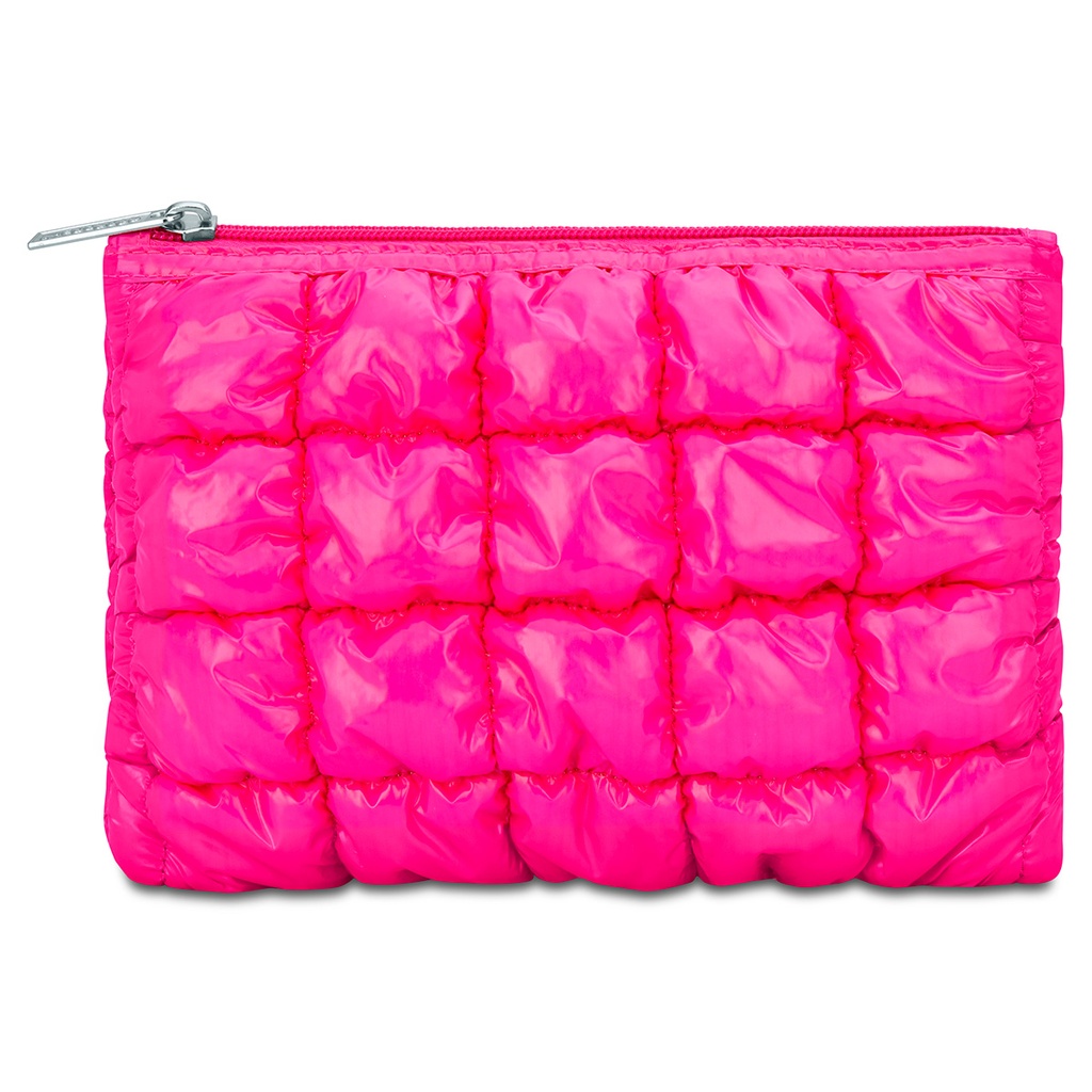 Hot Pink Shiny Puffer Pouch
