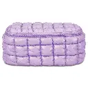 Lavender Shiny Puffer Cosmetic Case