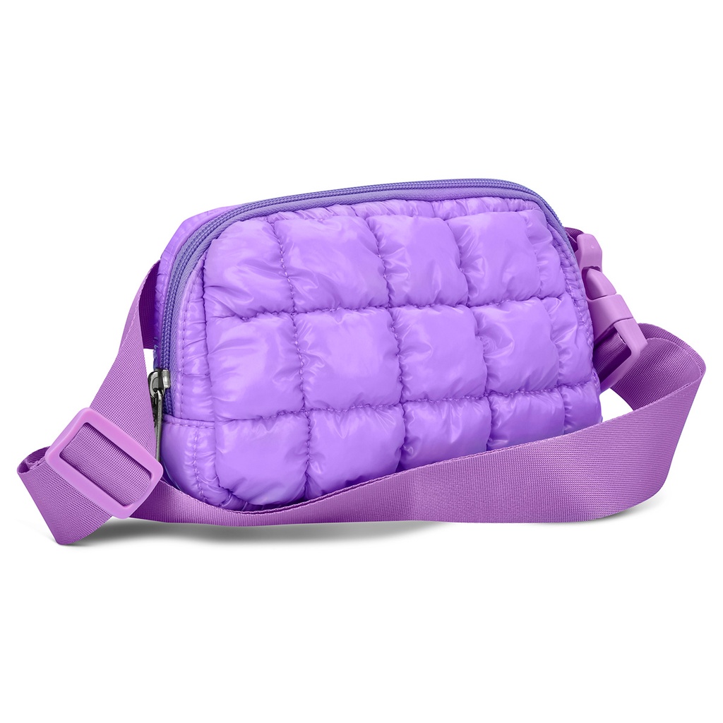 Lavender Shiny Puffer Belt Bag - Thumbnail 2