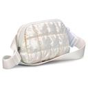 Pearl White Shiny Puffer Belt Bag