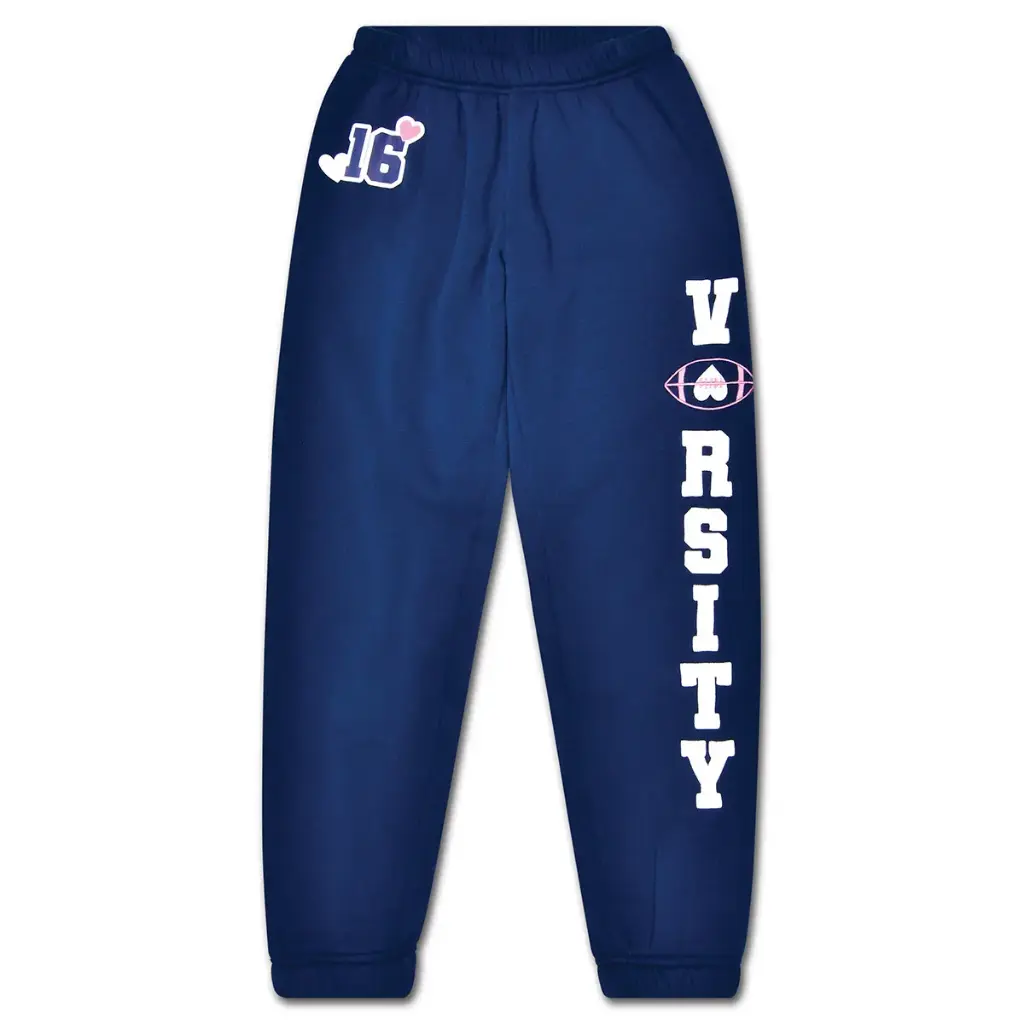[820-3828S] Theme Varsity Navy Sweatpants (Youth Small (6-8))