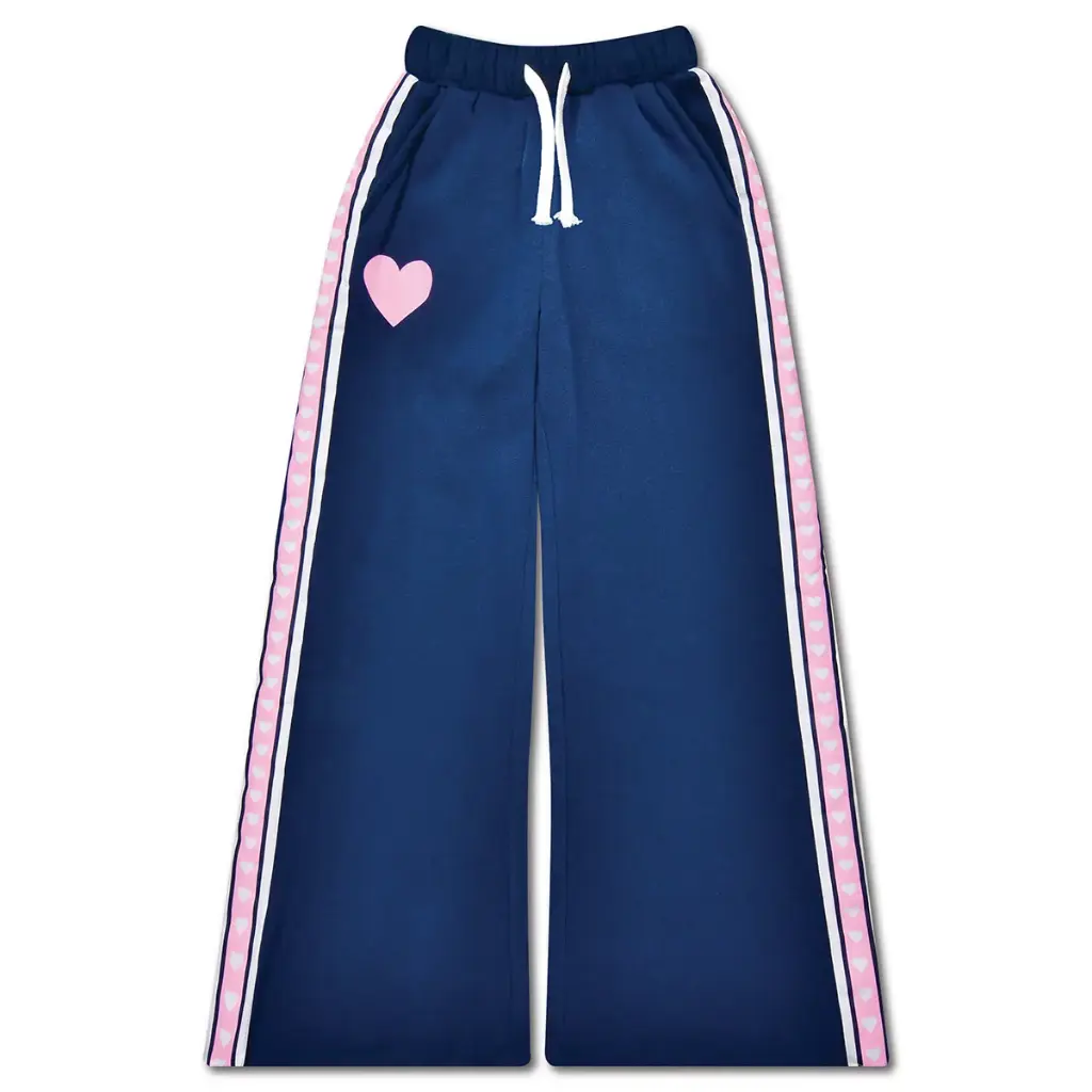 [820-3843S] Loved Navy Blue Wide Leg Sweatpants (Youth Small (6-8))
