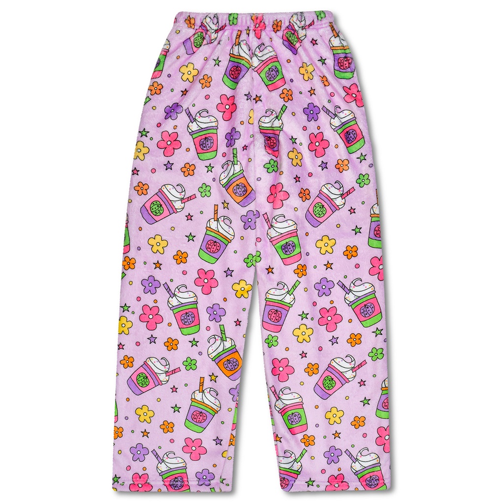 [820-3819XS] Pumpkin Lattes Plush Pants (Youth X-Small (4-6))
