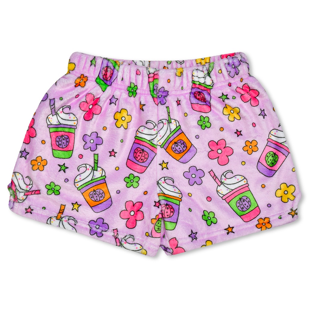 [820-3820XS] Pumpkin Lattes Plush Shorts (X-Small (4-6))