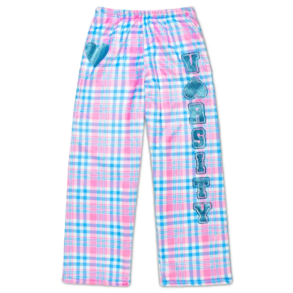 Theme Varsity Plush Pants - Pink