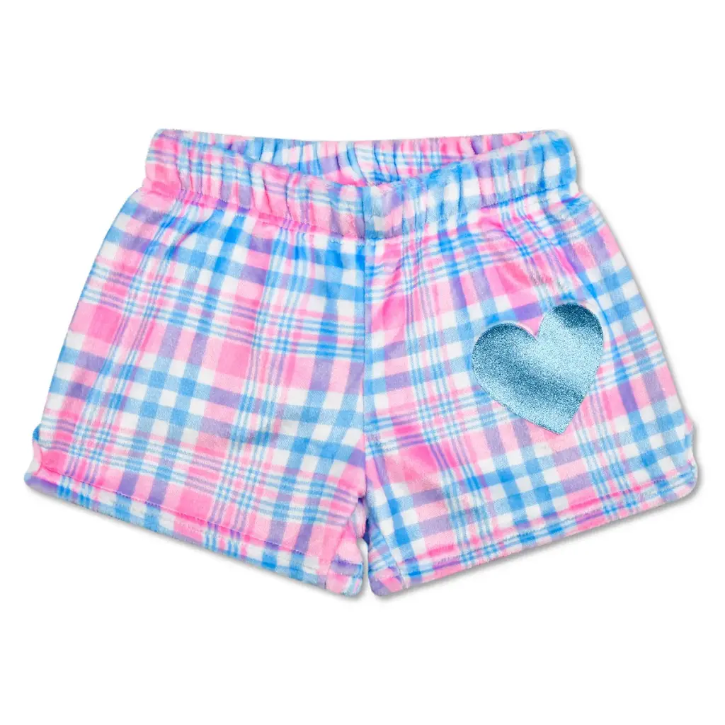 [820-3824XS] Theme Varsity Plush Shorts - Pink (X-Small (4-6))