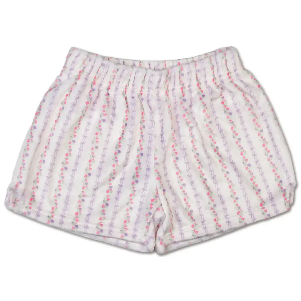 [820-3854XS] Sweet Heart Vine Plush Shorts (X-Small (4-6))