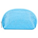 Blue Rhinestone Oval Cosmetic Bag