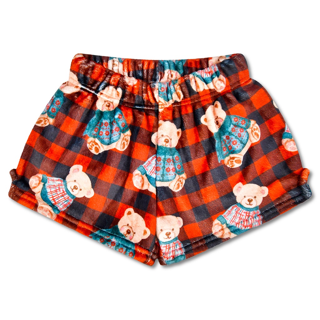 [820-3884XS] Beary Merry Plush Shorts (X-Small (4-6))