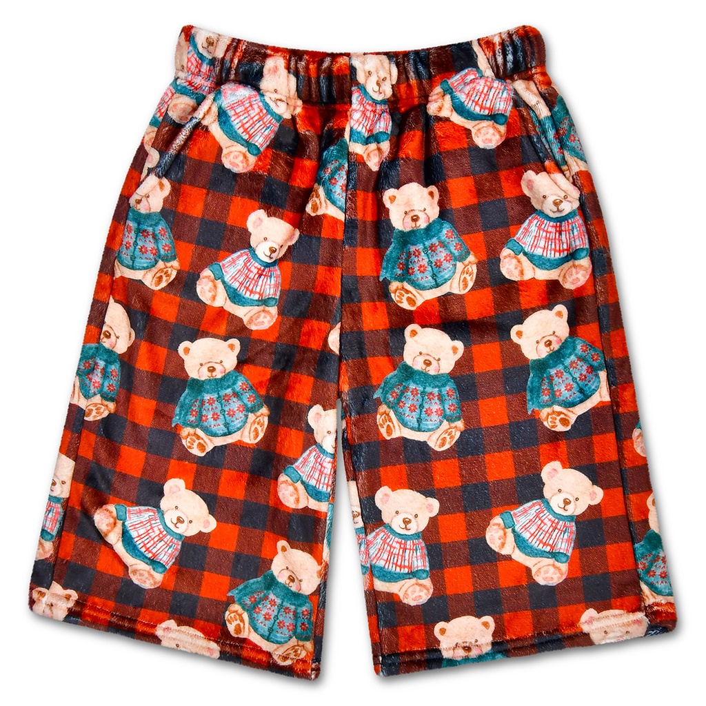 [820-3885XS] Beary Merry Plush Board Shorts (X-Small (4-6))